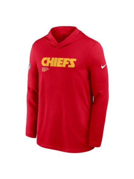 Kansas City Chiefs Sideline Performance Long Sleeve Hoodie T Shirt