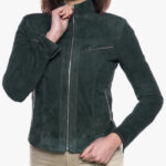 Kelly Women Green Suede Jacket