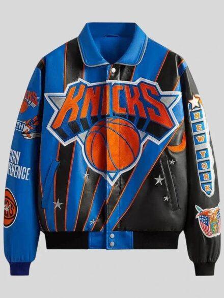 Kith Jeff Hamilton New York Knicks Leather Varsity Jacket