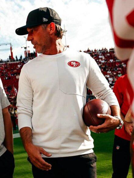 Kyle Shanahan 49ers Nike Sideline Coach Long Sleeve Shirt White