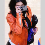 Kylie Jenner Leather Jacket Orange