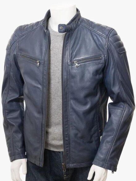 LUSTLEIGH Men s Blue Biker Jacket