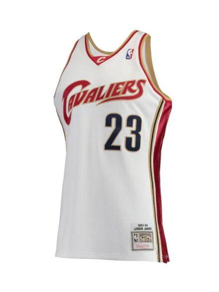 LeBron James Cleveland Cavaliers Mitchell Ness Hardwood Classics Rookie Authentic Jersey White