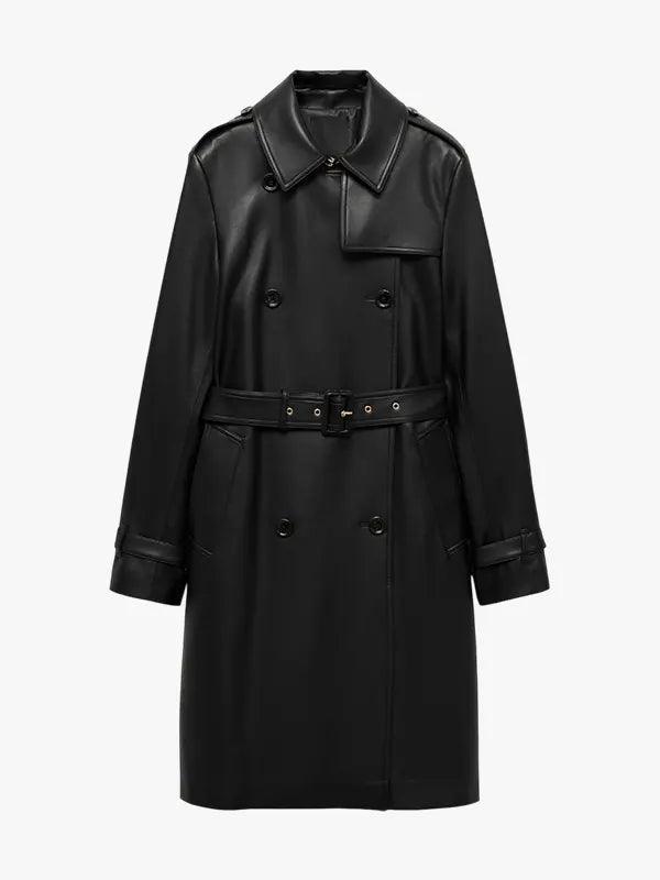 Leather effect trench coat 1
