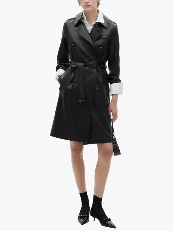 Leather effect trench coat 2