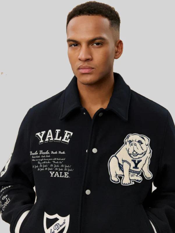 Les Deux Yale Black Varsity Jacket