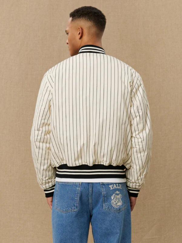 Les Deux Yale Pinstripes Varsity Tech Jacket