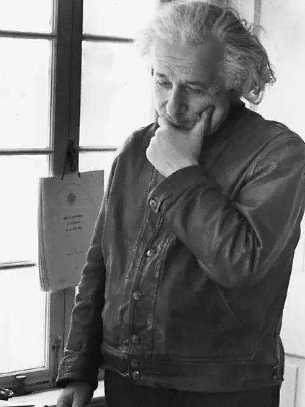 Levi s Albert Einstein Brown Leather Jacket Menlo Cossack