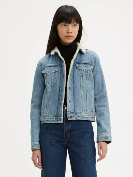 Levis Womens Original Sherpa Denim Trucker Jacket