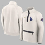 Los Angeles Dodgers Nike Tech Fleece Half Zip Jacket White