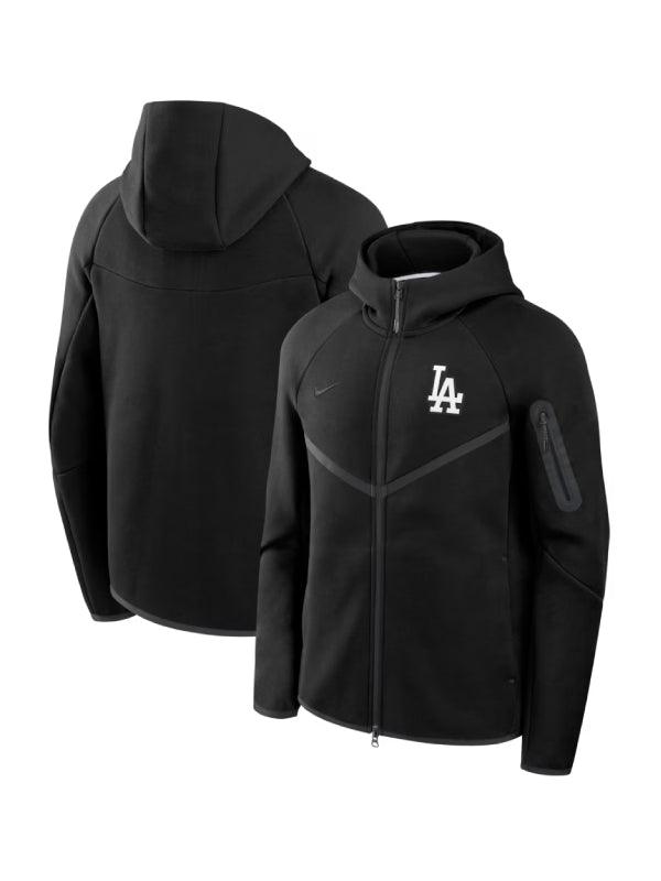 Los Angeles Dodgers Nike Tech Fleece Windrunner Full Zip Hoodie Jacket Black