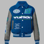 Louis Vuitton Embroidered Varsity Blouson Jacket Blue