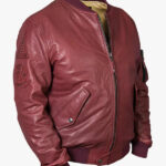 MA1 Tom Cat Bomber Leather Jacket burgundy Art 317
