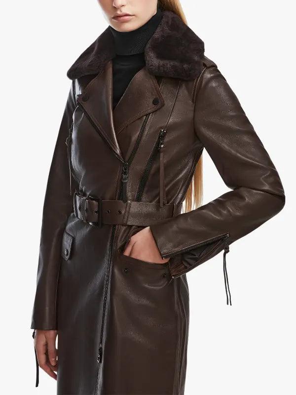 MIDWAY Women s Leather Coat