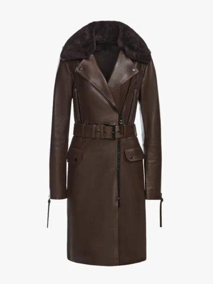 MIDWAY Women s Leather Trench Coat