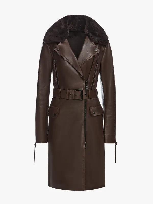 MIDWAY Women s Leather Trench Coat