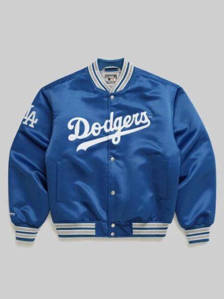 Madhappy Dodgers Satin Baseball Jacket Blue