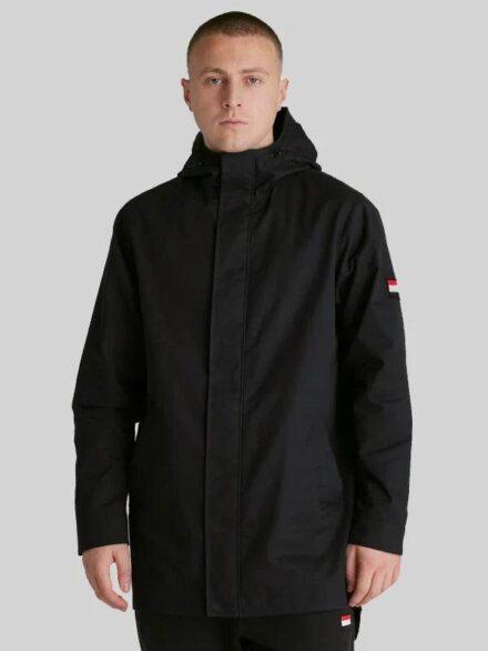 Manchester United Funnel Neck Parka Jacket Black