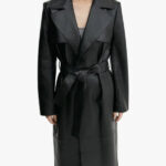 Mango 100 leather trench coat