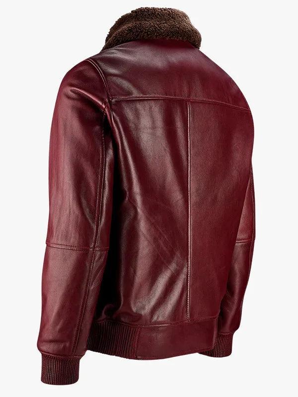 Maroon American Bomber Leather Jacket