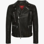 McQueen Black Leather Biker Jacket