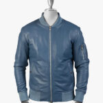 Men s Blue Bomber Struan Leather Jacket