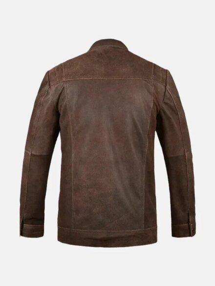 Men s Brown Lambskin Biker Leather Jacket