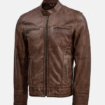 Men s Brown Leather Waxed Jacket