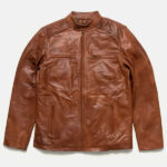 Men s Brown Thompson Leather Moto Jacket