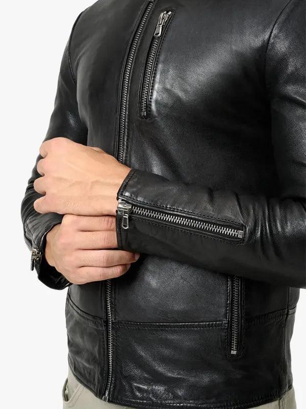 Men s Carlo Black Leather Jacket
