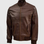 Men s Classic Brown Bomber Jacket