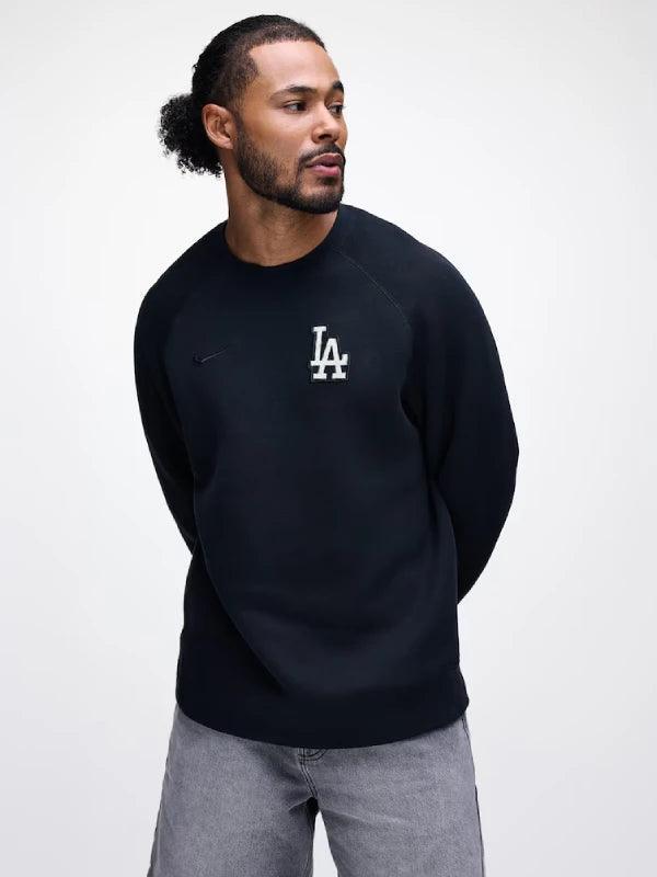 Men s Los Angeles Dodgers Nike Black Tech Fleece Raglan Sweatshirt