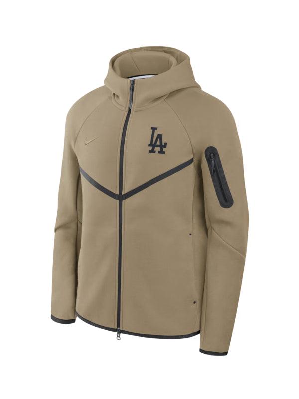 Men s Los Angeles Dodgers Nike Tan TechFleece Windrunner Full Zip Hoodie Jacket