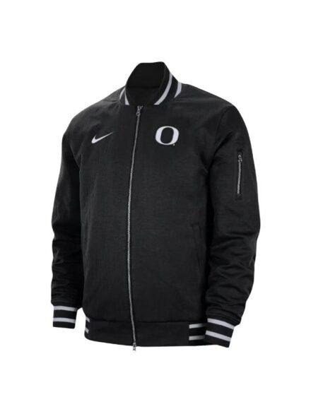 Men s Nike Black Oregon Ducks Full Zip Bomber Jacket