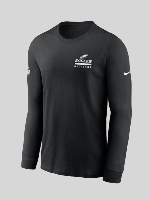 Men s Nike Black Philadelphia Eagles Sideline Performance Long Sleeve T Shirt