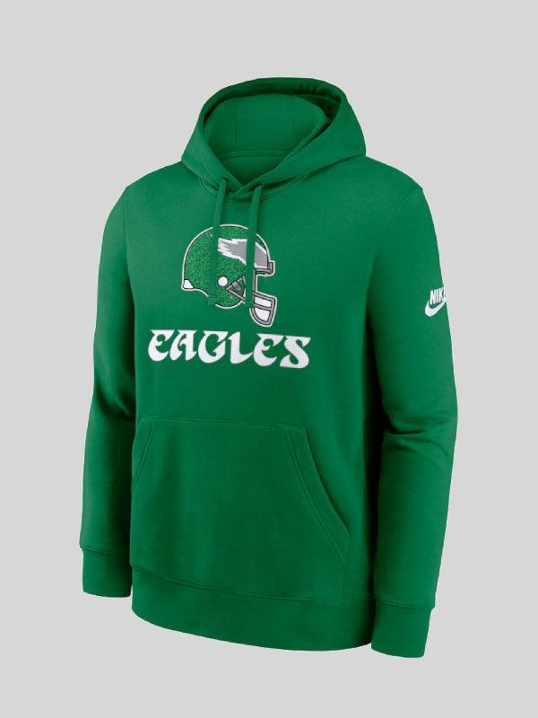 Men s Nike Kelly Green Philadelphia Eagles Rewind Club Pullover Hoodie