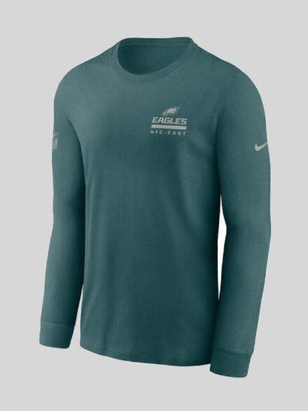 Men s Nike Midnight Green Philadelphia Eagles Sideline Performance Long Sleeve T Shirt