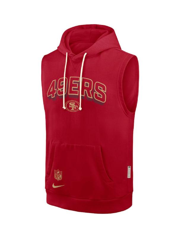 Men s Nike Scarlet San Francisco 49ers Sideline Standard Issue Dri FIT Sleeveless Hoodie