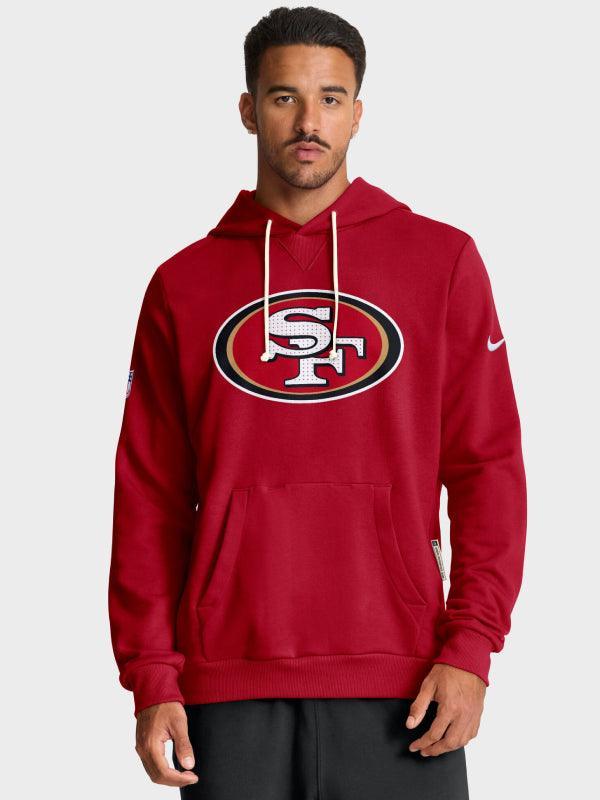 Men s Nike Scarlet San Francisco 49ers Sideline Standard Issue Initial Home Dri FIT Hoodie