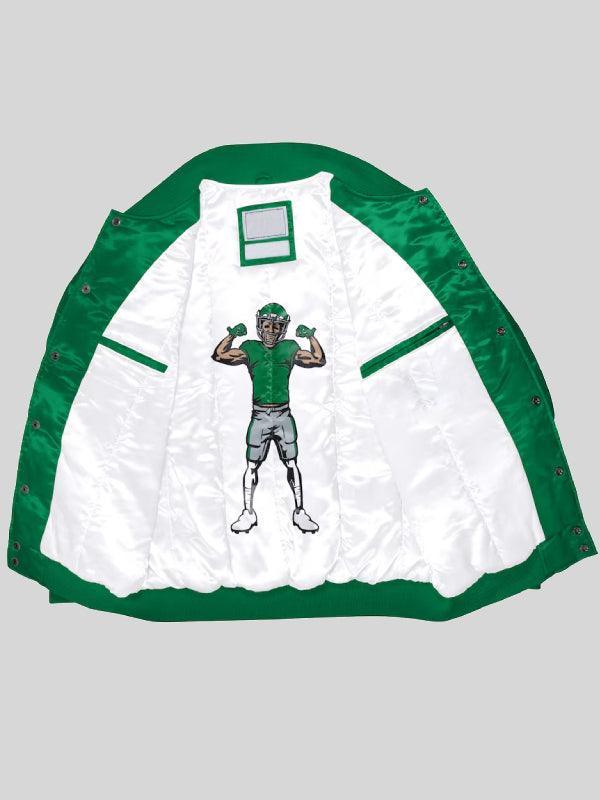 Men s Philadelphia Eagles Starter Kelly Green Exclusive Satin Full Snap Varsity Jacket