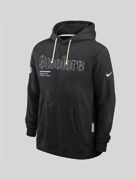 Men s Pittsburgh Steelers Nike Black 2025 NFL Crucial Catch Sideline Standard Issue Dri FIT Hoodie