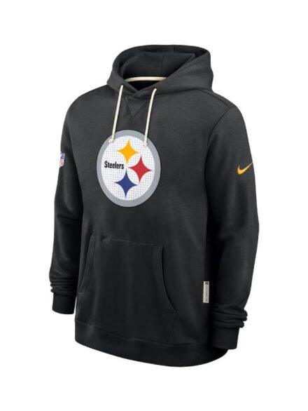 Men s Pittsburgh Steelers Nike Black Sideline Standard Issue Initial Home Dri FIT Hoodie