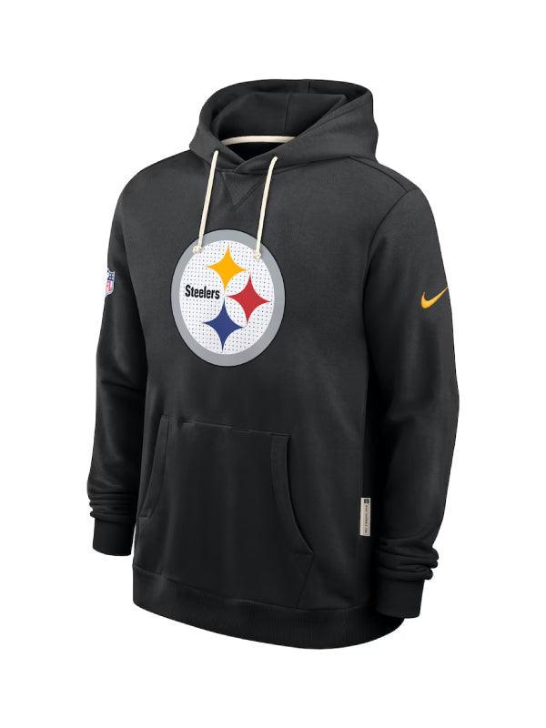 Men s Pittsburgh Steelers Nike Black Sideline Standard Issue Initial Home Dri FIT Hoodie