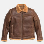 Men s Shearling Leather Bomber Jacket