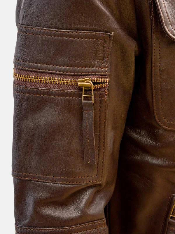 Men s Sheep Brown Leather Jacket