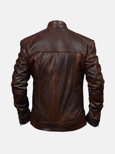 Men s Vintage Brown Leather Waxed Jacket