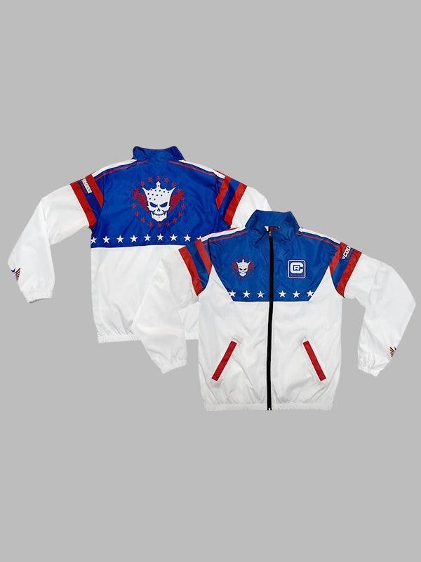 Men s White Cody Rhodes Stars and Stripes Windbreaker Full Zip Jacket