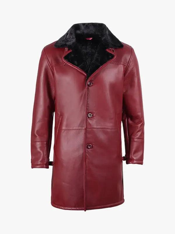 Men s Winter Leather Shearling Coat