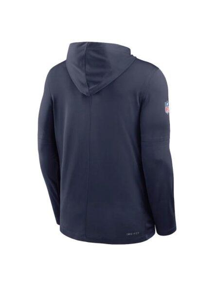 Mens Nike Navy Dallas Cowboys Sideline Pure Fury Performance Long Sleeve Hoodie T Shirt