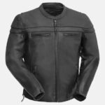 Mens Rider Black Leather Jacket Front 595x793 1